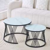 Living Room Table: Marble/Glass Coffee Table