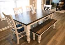 6 seater dining tables Solid Cypress wood