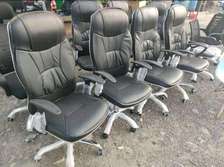 Ergonomic Office Chair Black Faux Leather Adjustable