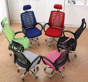 Headrest office chair with adjustable headrest