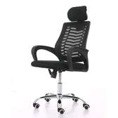 Office headrest chair in black