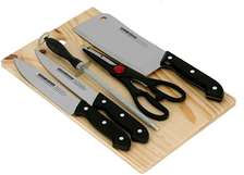 5pcs knives with a cutting board