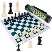 Tournament Chess Vinyl Board Game Set With Bag