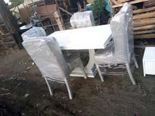 Modern Sparkling White Chesterfield Dining Table
