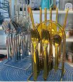 24Pcs Golden Cutlery and  Stainless Cultery set.