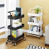 Multifunctinal  movable trolley storage rack metallic