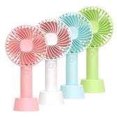 Mini portable rechargeable fan with standing base
