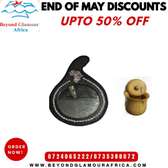 Calabash leather mirror and a sugar dish pot combo