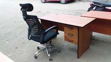 Quality wood office table with a seat
