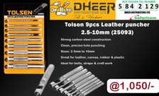 TOLSEN 9PCS LEATHER PUNCHER 25093