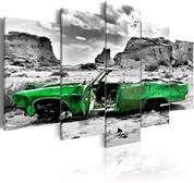 5pcs wall art green salvage sports car