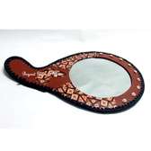 Brown Leather Calabash Mirror