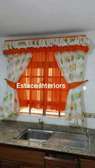 ADORABLE ORANGE AND GREEN KITCHEN CURTAINS