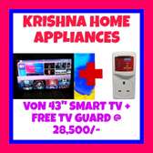 VON 43 INCHES SMART TV + FREE TV GUARD