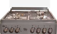 Bj's GREY 60x60 3+1 Electric/Gas Cooker - W/ Turbo Fan