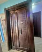 double door in brown walnut with a wooden finish
