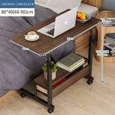 Adjustable laptop table with wooden top