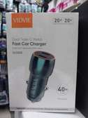Vidvie Dual PD 20W Type-C Ports PD 40W Max Fast Car Charger