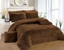 Ultra-Soft Plush Comforter Set Queen King Brown