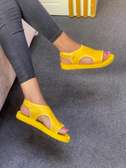 Ladies Breathable Fashion Women Sandals Open Toe Flat Yellow
