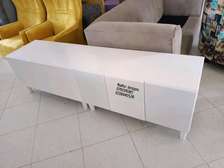 Latest white wooden tv stand design Kenya