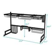 Over-Sink Organizer Rack 33.4" Black Metal Kitchen