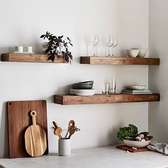 Floating wall shelves