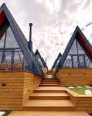 Timber supply& construction of A-frame wooden villas