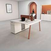 Office Desk; Square White Desk With Drawers