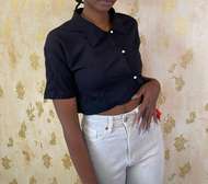 Black Crop Shirt