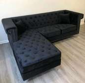 Latest four seater black chesterfield sofa set
