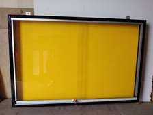 outdoor glass sliding pin notice board