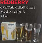6 pc  crystal clear Glass 600 ml
