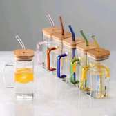 Square Transparent Borosilicate Drinking Glass Cup