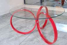 *Sienna Glass Coffee Table with Round Stands