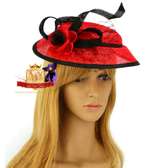 Red/Black Flower Mesh Hat Fascinator
