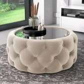 Round glass Chester coffee table