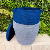 Cotton rope basket with lid