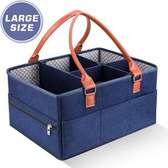 Large Portable Nappy Storage Basket with Detachable Divider