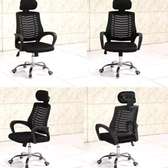 Adjustable headrest secretarial seat