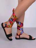 Floral gladiator sandals
