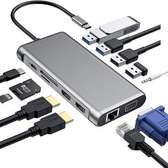 Type C to HDTV 12 in 1 USB Hub