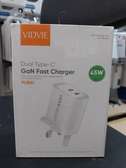 VIDVIE High Quality White Dual Type C GaN 45W Wall Charger