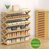 6 Tier Bamboo Shoe Rack collapsible