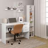 Office desk: Modern Writing Desk 120x60 with wood Base