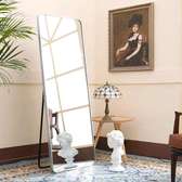 Unbreakable full length mirror with metallic frame