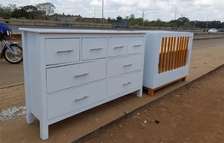 Baby cot and chest of drawers