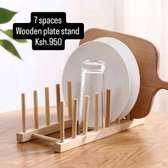 Wooden plate stand