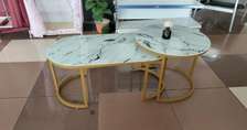 White Marble  coffee table(GLASS EFFECT )