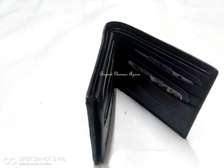 Mens Black leather wallet with bracelet